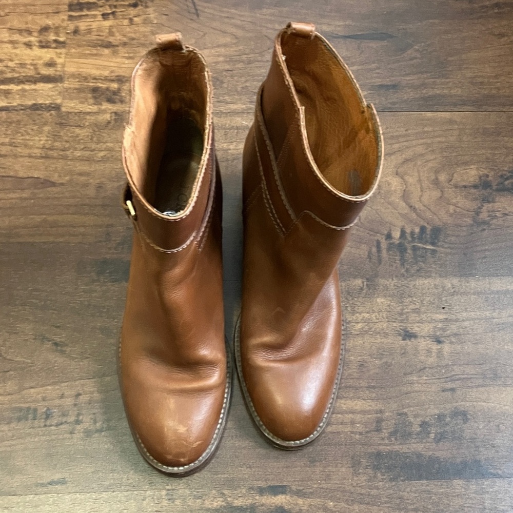 J. Crew Parker leather ankle boots in cognac size 6 - Picture 2 of 14